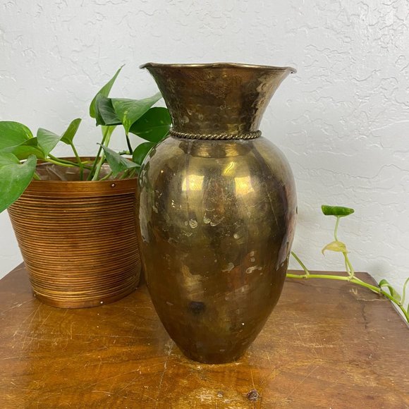 Vintage Mid Century Modern Brass Pot MCM Midcentur - Picture 6 of 6